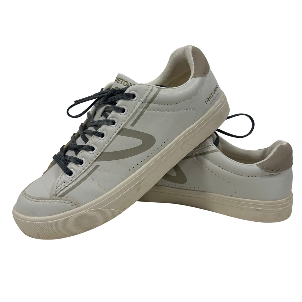 Tretorn Low Top Sneakers Women's 8 White Gray Lace Up Casual Shoes